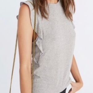 Madewell gray shimmer tank top